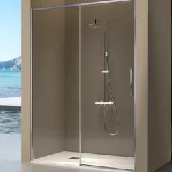 Kassandra Paroi de douche fixe + porte coulissante DELTA 120-122.6 cm