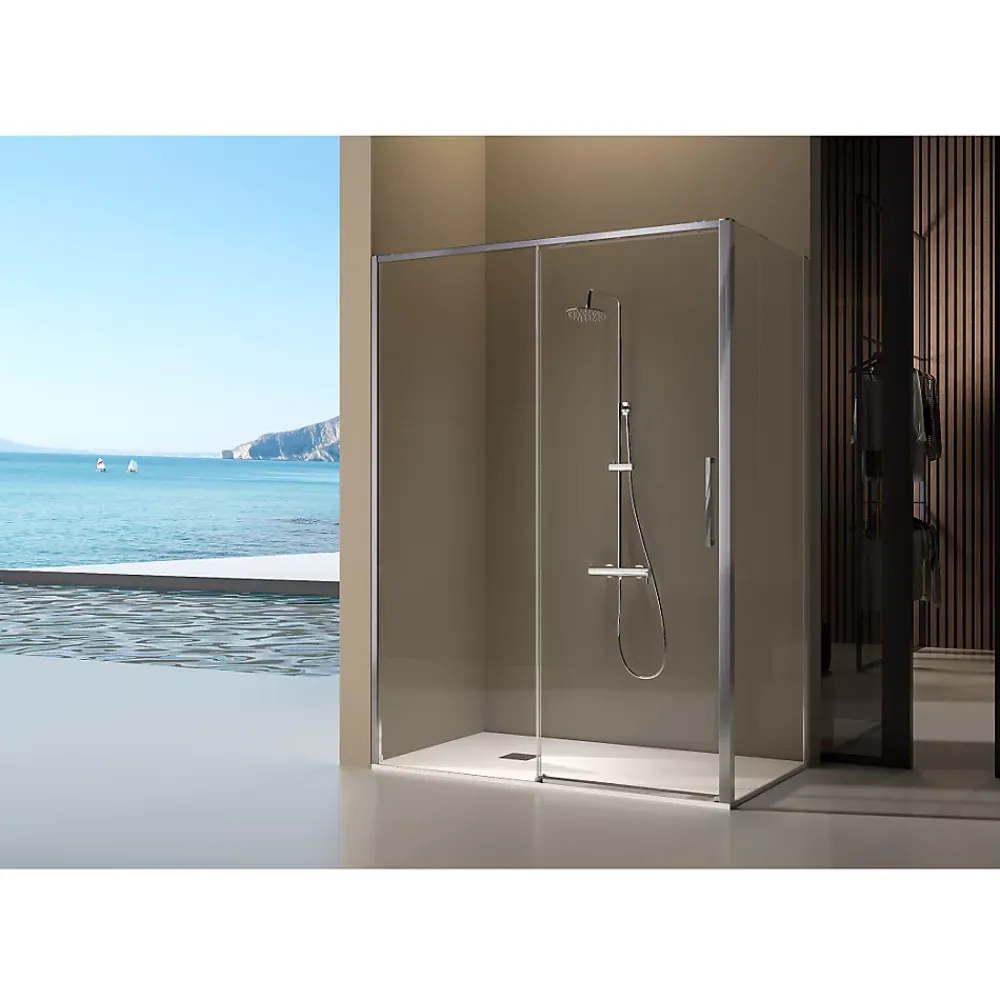 Kassandra Paroi de douche fixe + porte coulissante DELTA 120-122.6 cm