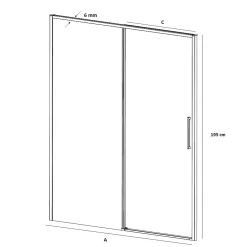 Kassandra Paroi de douche fixe + porte coulissante DELTA 120-122.6 cm