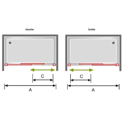 Kassandra Paroi de douche fixe + porte coulissante DELTA 120-122.6 cm