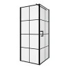 Paroi De Douche|Vente-unique Paroi de douche fixe avec porte pivotante serigraphiée noir mat - 80 x 80 x 190 cm - CAPARICA