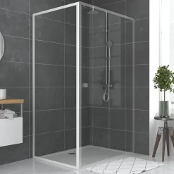 Galedo Paroi de douche fixe blanc Spot transparente 80cm