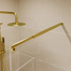 Paroi De Douche|Cuisibane Paroi de douche fixe dorée 110 cm x 200 cm GOLDY - Verre 8 mm