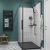 Paroi De Douche|GoodHome Paroi de douche fixe Ezili transparente profilé noir 90 cm