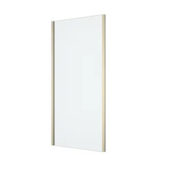 GoodHome Paroi de douche fixe l.90 x 195 cm, profilés alu finition doré brossé, Ledava