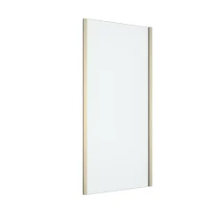 GoodHome Paroi de douche fixe l.90 x 195 cm, profilés alu finition doré brossé, Ledava