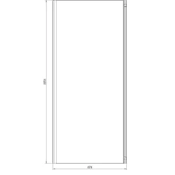 GoodHome Paroi de douche fixe l.90 x 195 cm, profilés alu finition doré brossé, Ledava