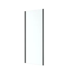 Paroi De Douche|GoodHome Paroi de douche fixe l.90 x H.195 cm, verre transparent, profilés alu noir, Ledava