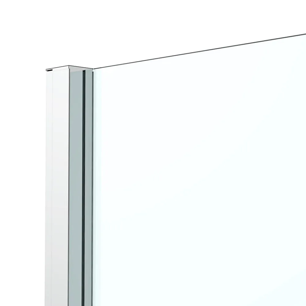 Paroi De Douche|GoodHome Paroi de douche fixe l.80 x H.195 cm, bandes miroir, profilés alu chrome, Ledava