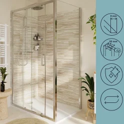 Paroi De Douche|GoodHome Paroi de douche fixe l.70 x H.195 cm, verre transparent, profilés alu chrome, Ledava