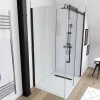 Galedo Paroi de douche fixe noir Rolling transparente 80cm
