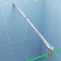 Paroi De Douche| Paroi de douche italienne 120x200 cm + verre 8mm anticalcaire + barre extensible 70-120 cm + étagère de Douche alu 120 cm