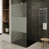 Saniverre Paroi de douche Italienne ROMA H.200 x 120 cm verre 10 mm centre-opaque -