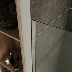 Saniverre Paroi de douche Italienne ROMA H.200 x 120 cm verre 10 mm centre-opaque -