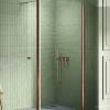 Otitec Paroi de Douche Italienne - 90 x 195 - SEPTIA CUIVRE BROSSE - Retour Pivotant 54 cm - Cuivre Brossé