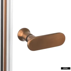 Otitec Paroi de Douche Italienne - 90 x 195 - SEPTIA CUIVRE BROSSE - Retour Pivotant 54 cm - Cuivre Brossé