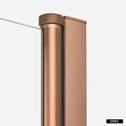 Otitec Paroi de Douche Italienne - 90 x 195 - SEPTIA CUIVRE BROSSE - Retour Pivotant 54 cm - Cuivre Brossé