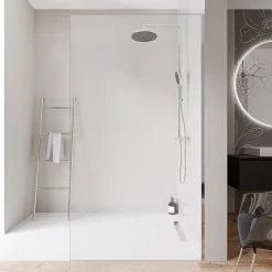 Paroi De Douche| Paroi de douche italienne 90x220cm, verre NANO 10mm, profilé mural inox chrome, sans profilé sol - EX102-2