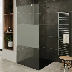 Paroi De Douche|Saniverre Paroi de douche Italienne ROMA H.200 x 140 cm verre 10 mm centre-opaque -