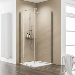 Schulte Paroi de douche latérale pour porte battante l.90xH.200cm, verre transparent anticalcaire 6mm, profilé chromé, MasterClass