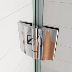 Paroi De Douche|AICA Sanitaire Paroi de Douche Pivotante - 8 mm Verre Anticalcaire - 100 x190 cm avec Porte-Serviette Intégré - alu Chrome
