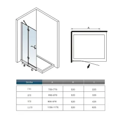 Paroi De Douche|AICA Sanitaire Paroi de Douche Pivotante - 8 mm Verre Anticalcaire - 100 x190 cm avec Porte-Serviette Intégré - alu Chrome