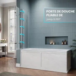 Paroi De Douche Pliante 130x130cm SIRHONA Porte de douche , Pare Baignoire 3 volets