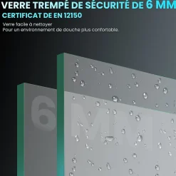 Paroi De Douche Pliante 130x130cm SIRHONA Porte de douche , Pare Baignoire 3 volets