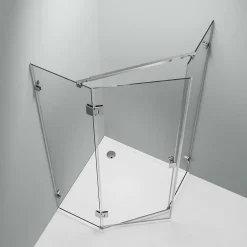 Porte De Douche|Bernstein Paroi de douche sans cadre pentagonale en verre véritable NANO EX415 - 90x90x195cm