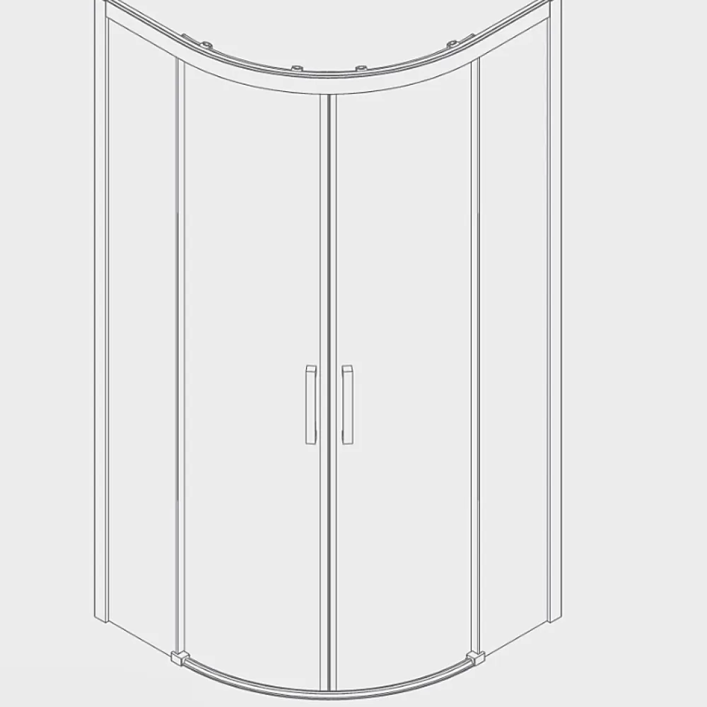 Cabine De Douche|Kassandra Paroi de douche semi-circulaire 2 verres fixes + 2 portes coulissantes S400 80x80 cm rayon 55cm