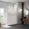 Paroi De Douche| Paroi de douche verre trempé sérigraphié Brume en 8 mm verre - 120 x 200 cm - Profilés chrome avec barre de fixation 90cm