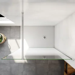 Paroi De Douche| Paroi de douche verre trempé sérigraphié Brume en 8 mm verre - 120 x 200 cm - Profilés chrome avec barre de fixation 90cm