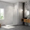 Paroi de douche verre trempé sérigraphié Brume en 8 mm verre - 50 x 200 cm - Profilés chrome avec barre de fixation 90cm