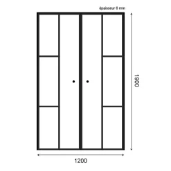 Porte De Douche|Cuisibane Paroi de douche verrière d'angle pivotante ATELIA double battant 120 cm x 80 cm