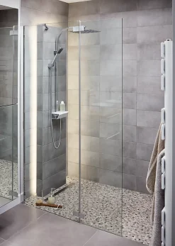 Cooke & Lewis Paroi de douche walk in et volet Zilia transparent 80 + 45 cm