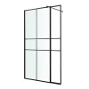 Paroi de douche walk in et volet verre transparent profilé noir 90 + 28 cm, GoodHome Ahti