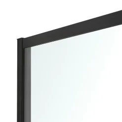 Paroi de douche walk in et volet verre transparent profilé noir 90 + 28 cm, GoodHome Ahti