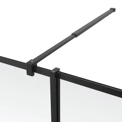 Paroi de douche walk in et volet verre transparent profilé noir 90 + 28 cm, GoodHome Ahti