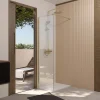 Aurlane Paroi de Douche 50x195 cm en Verre Trempé 5 mm - Finition Or Brossé - GOLD ELEMENTARY