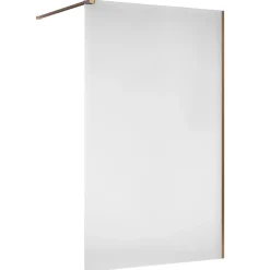 Paroi De Douche|Essebagno Paroi de douche 120x200 cm verre anticalcaire 6mm avec barre de fixation en aluminium Cuivre Brossé