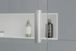 Paroi de douche 195x140cm en verre claire 8mm, Cabine de douche porte coulissante - NT101