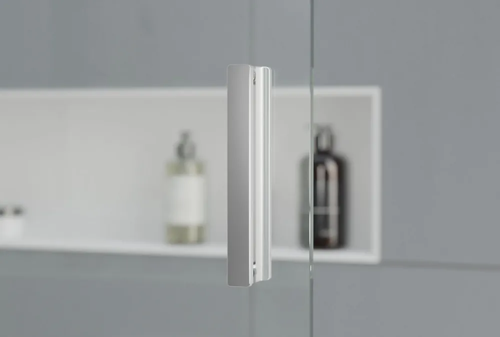 Paroi de douche 195x140cm en verre claire 8mm, Cabine de douche porte coulissante - NT101