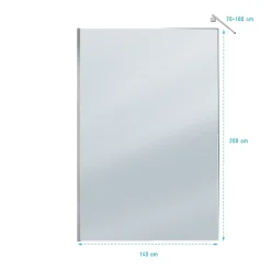Paroi De Douche|Aurlane Paroi de Douche 140x200cm Verre Fumé 8mm - Barre de Fixation Extensible et Profil Chrome
