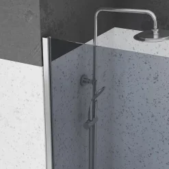 Paroi De Douche|Aurlane Paroi de Douche 120x200cm Verre Fumé 8mm - Barre de Fixation Extensible et Profil Chrome