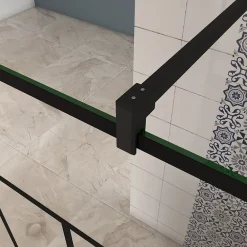 Paroi De Douche| paroi de douche 120x200cm,avec une barre de fixation carrée 140cm,8mm verre anticalcaire,Conception et intimité