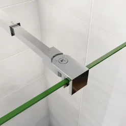Paroi De Douche| paroi de douche 120x190cm,6mm verre anticalcaire avec bandes horizontales sérigraphiées,barre de fixation extensible 73-120cm