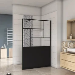 Paroi De Douche| paroi de douche 100x200cm,Paroi douche italienne industrielle,avec une barre de fixation extensible ronde,Conception et intimité