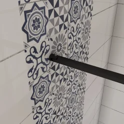 paroi de douche 120x200cm,Paroi douche italienne industrielle,avec une barre de fixation extensible ronde,Conception et intimité