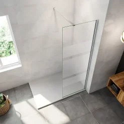 Paroi De Douche| Paroi de douchechrome 60x190cm,6mm verre anticalcaire avec bandes horizontales sérigraphiées,avec barre de fixation 90cm