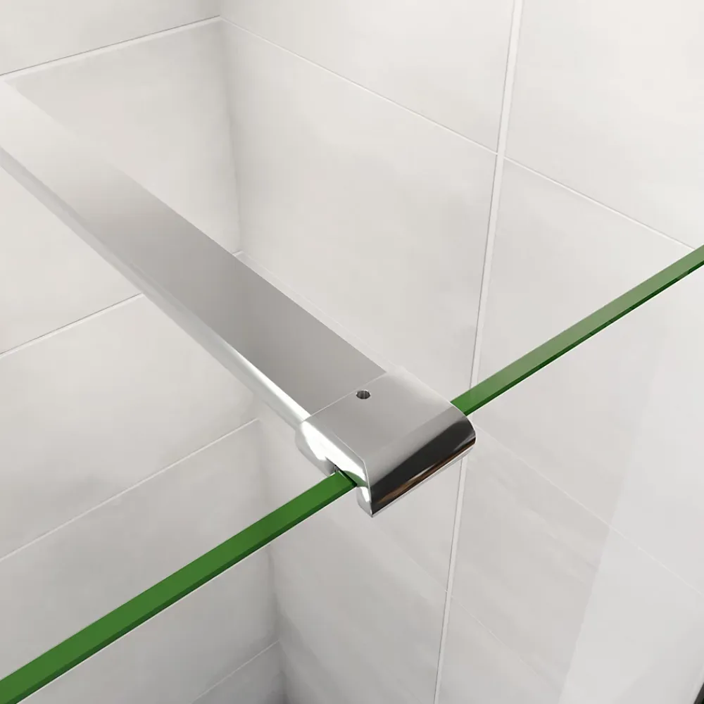 Paroi De Douche| Paroi de douchechrome 60x190cm,6mm verre anticalcaire avec bandes horizontales sérigraphiées,avec barre de fixation 90cm